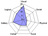 Output of the free learning styles test/inventory/quiz/questionnaire